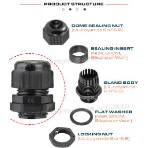 Dome Cap Cable Glands Hermetic IP68 Plastic Synthetic Nylon with BSC, G & BSP