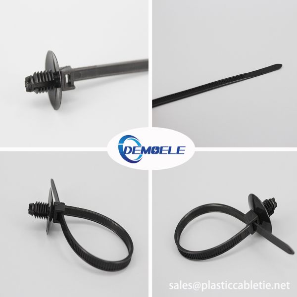 DEMOELE 170mm black Car accessories spiral push mounted nylon cable ties