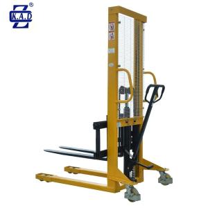 Rated load 2000 kg 2500 mm hydraulic manual pallet stacker with adjustable forks