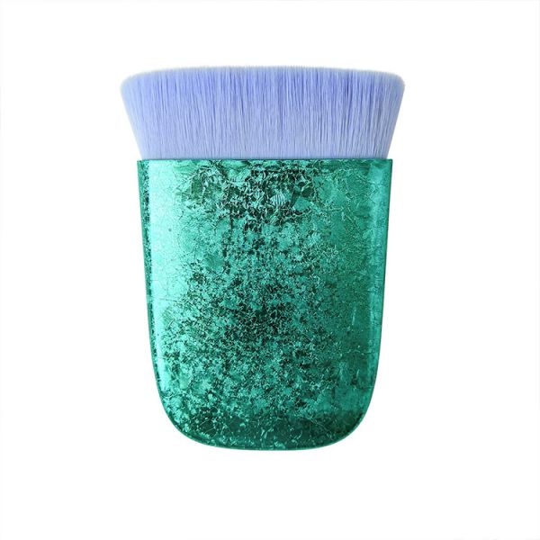 Buy Foundation Face Kabuki Brush Glitter Blue Round Shaped Plastic Handle at wholesale prices