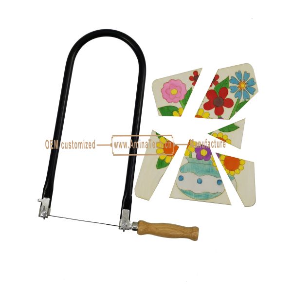 Buy 5" U Tube Fret Saw Frame with Wooden Grip for junior students to learn and practise paint board carving and pa at wholesale prices