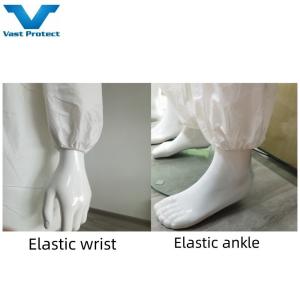 Breathable Durable PPE Protective Isolation Hooded Coveralls Without Stick Strip