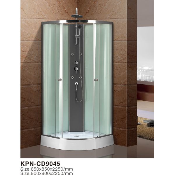 Buy Circle Quadrant Shower Cabin with white acrylic tray  chrome aluminium at wholesale prices