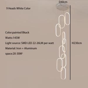 Oval Pendant Light Modern Minimalist Duplex Hall Nordic Living Room Lamp Villa