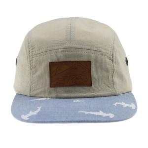 Customized Printing Corduroy Snapback Hat With Flat Peak And Leather Strap