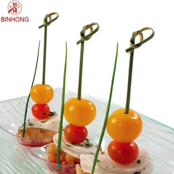 Buy Disposable Bamboo Looped Fruit Skewer Sticks at wholesale prices