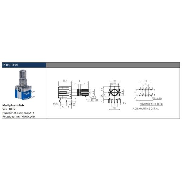 RS10 Rotary Route Switch Band Switch Rotary Switch Gear Change Switch