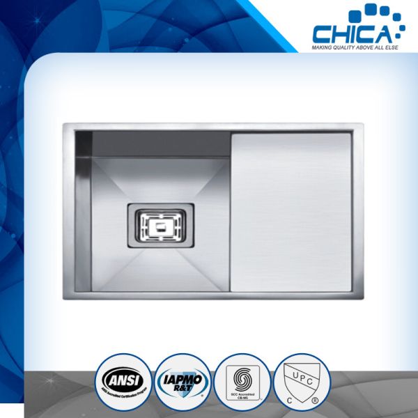 Buy commerical deep handmade  undermount single bowl stainless steel kitchensink at wholesale prices