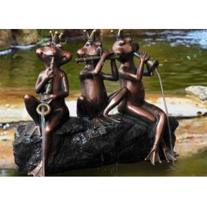 Outdoor Polyresin Three Frogs Water Fountain Spitters