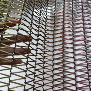 Coil Technology Metal Mesh Curtains Customized Brass Materials