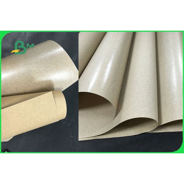 Eco - friendly 36'' PE Coating White & Brown Kraft Paper For Food Storage Pouch