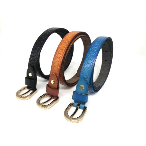 Custom Buckle 1.8cm Cow Leather Belt For Women