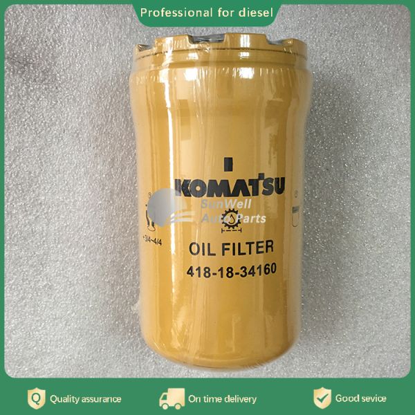 Factory supply Diesel engine Oil filter 418-18-34160 for WA150 WA200 WA250 WA320 Wheel Loader accessories