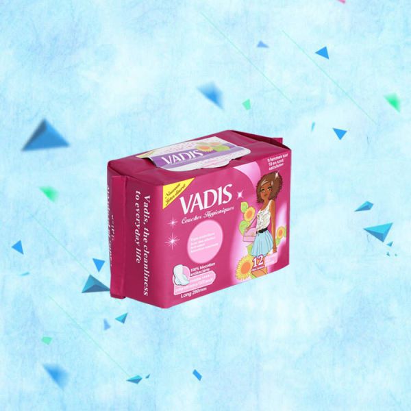 Waterproof printed menstrual super absorbent airlaid sap paper sanitary pads for women