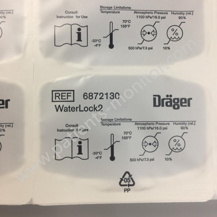 Drager WaterLock 2 REF 6872130 for Respiratory Machine Anesthesia Machine Reusable 12 pcs/Box