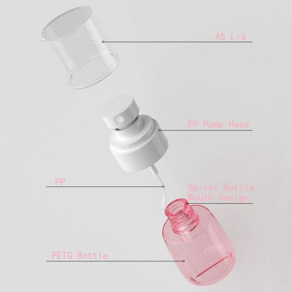 Small Size Cosmetic PETG Bottle 30 ML Portable Fine Mist Spray Bottle