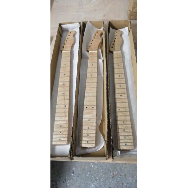 Custom Grand 22 Fret Roasted Maple Electric Guitar Neck for Handmade Tele Guitar Kits Gloss Finished with Bone Nut