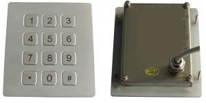 China RS232 interface dustproof industrial flat key ATM metal keypad 12 key on sale