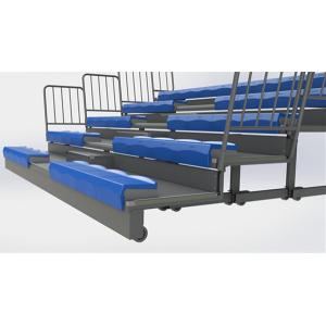 Full Automatic HDPE Bench Retractable Gym Bleachers / Indoor Basketball