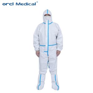 Sterile Non Woven Chemical Medical Protective Coverall Suit With Shoe Cover