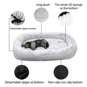 Manufacture 160cm Non-Slip Washable Long Plush Giant Fluffy Pet Bed For Cat Dog
