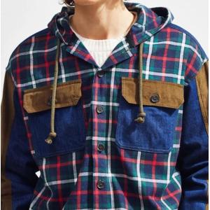 100% Cotton Mens Fashion Casual Shirts Full Sleeve With Blocked Hooded