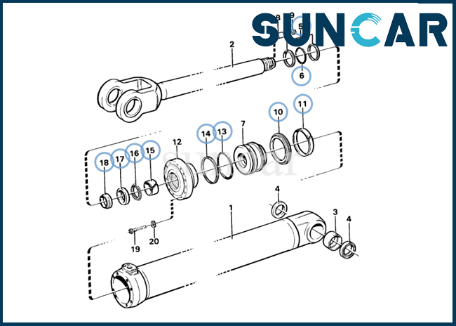 11999895 SUNCARVO.L.VO L90D Wheel Loaders Inner Oil Seal Parts Hydraulic Bucket Cylinder Sealing Kit