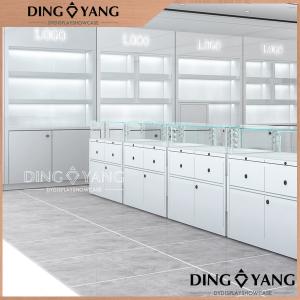 Acrylic Logo Glossy White Jewelry Showcase Display