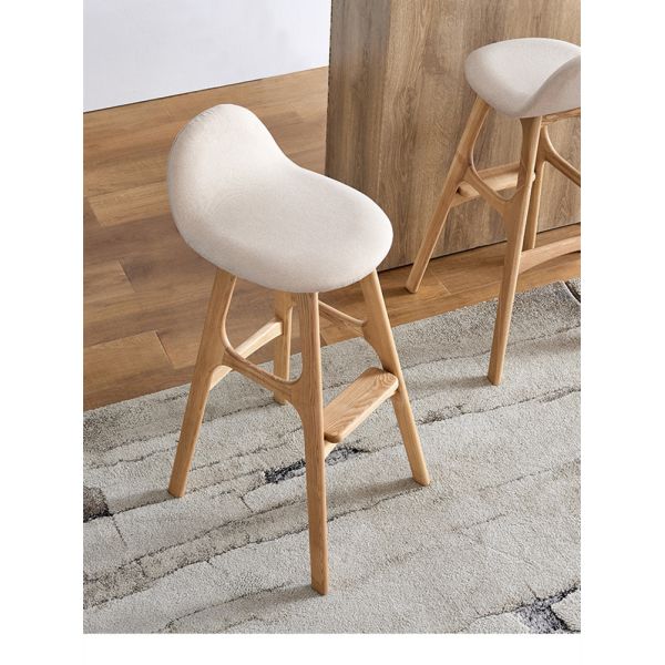 White Classic Cafe Bar Stools Weight Capacity 400 Lbs Velvet Bar Chairs Japanese
