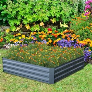 Anti Rusting 100cm Raised Metal Garden Bed For Herbs