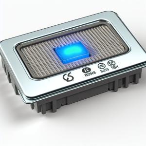 Grey Rubber Membrane Switch with Blue LED ISO9001 ROHS SGS Certified