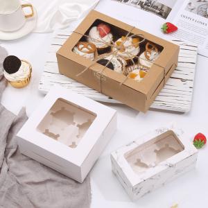 Transparent Window Cupcake Packaging Box for Muffins Pastries