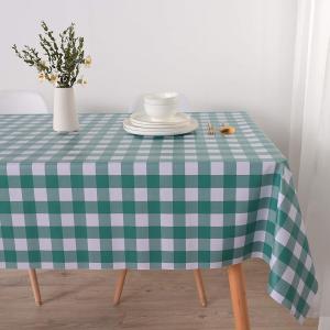 Green Plaid Plastic Table Cloth
