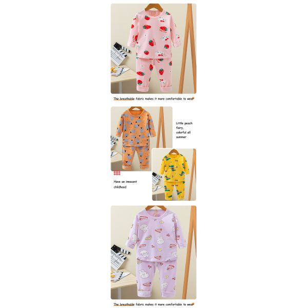 Autumn Children printed pyjama set Full Flower Long Pyjamas Set