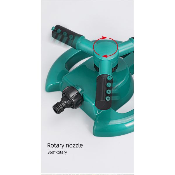 Automatic Watering Grass Lawn 3 Arms Nozzles Garden Sprinkler with Female Connection