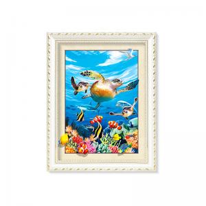 Quality Home Decoration 3D Lenticular Printing Service 12x16 Inch Framed Dolphin Picture Wall Arts for sale