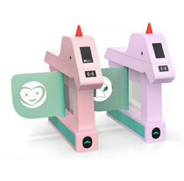 304SS Cute Animal Design Kindergarten Metal Swing Barrier Gate Bidirectional