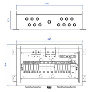 6 Strings Solar PV Combiner Box 1000VDC 6 input 1 output Combination Lock Box