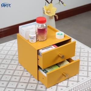 Desktop Jewelry Drawer Box Metal Makeup Organizer Sundries Case