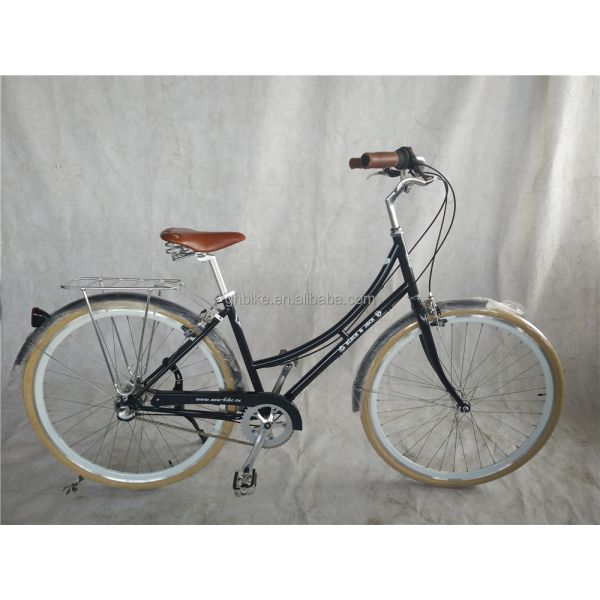 Single Speed Bicycle Classic City Cruiser Bike Women Step Through Lady Bikes 1.8m Long