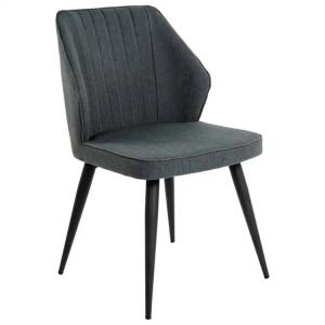 Modern PU Velvet Dining Chair with Metal Legs 46x46x82cm