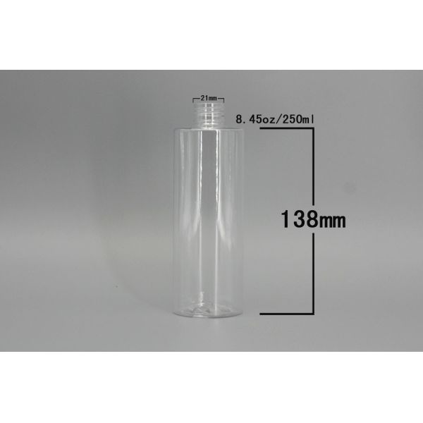 PET Plastic 21mm 8.45oz Shampoo Pump Bottles
