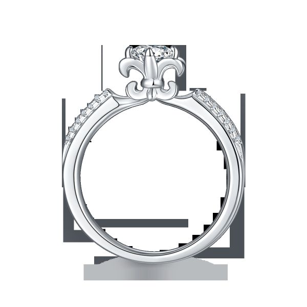 Flower Cut Moissanite Engagement Ring Unique 14KN White Gold Ring Moissanite Engagement Ring