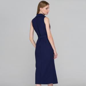 wholesale blue sleeveless blazer dress