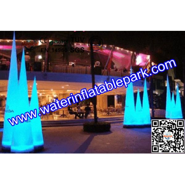 Buy 2m Lighting Inflatable Stages Decoration / Inflatable Cone For Wedding Backdrops at wholesale prices