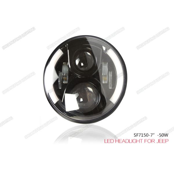 Buy CREE LED Chip Jeep LED Headlights 50W Hi / Lo Beam With White Blue Yellow DRL at wholesale prices