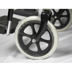 Low Price Basis Black Coating Steel Frame Folding Steel Wheelchair With Solid