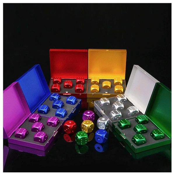 Portable Round 16mm Color Metal Dice Set Creative Leisure Aluminum Alloy Dice