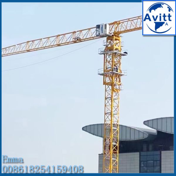 Buy PT6015 QTZ125 Flat Top Tower Crane 10T Load 60M Boom at wholesale prices