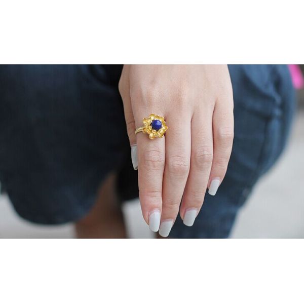 925 sterling silver natural freshwater pearls, beautiful three-dimensional lotus ring